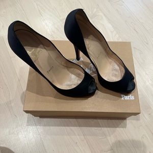 Christian louboutin very prive 120mm satin open toe pump